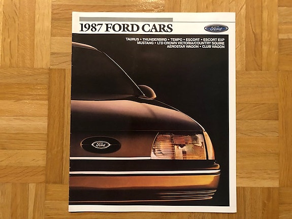 Esite Ford USA mallisto 1987 Mustang, Taurus, Thunderbird, Crown Victoria ym.