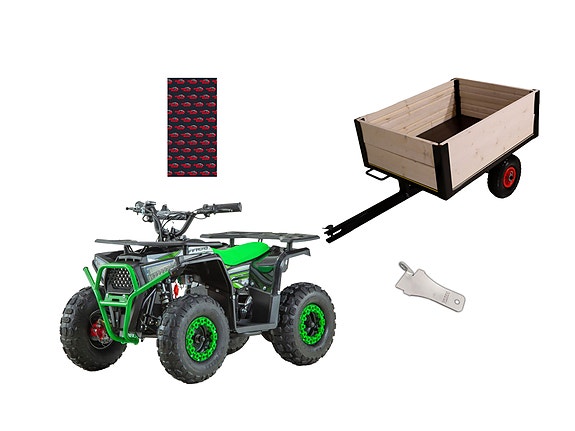 Lasten sähkömönkijä 1000W Dazzle FFA1000 peräkärryllä