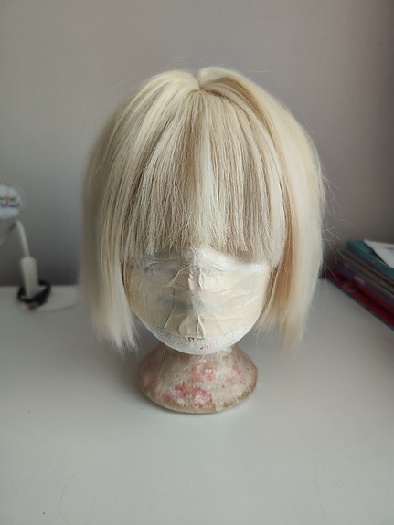 Blondi vaalea pinkki lyhyt peruukki