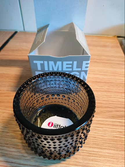Iittala Kastehelmi tuikku, harmaa, käyttämätön