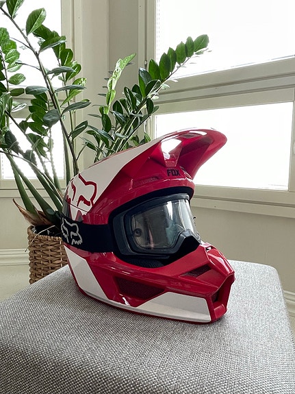 Fox V1 motocross-kypärä+fox ajolasit