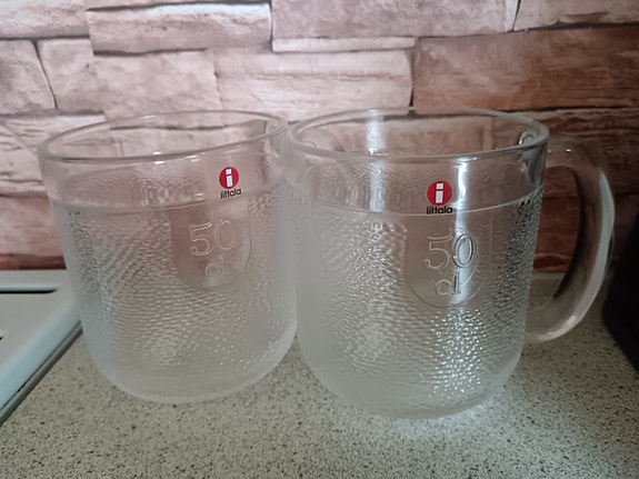2 kpl Iittala Arabia Krouvi tuoppi 50cl kirkas