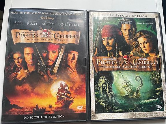 Pirates of the Caribbean DVD-elokuvat 2 kpl
