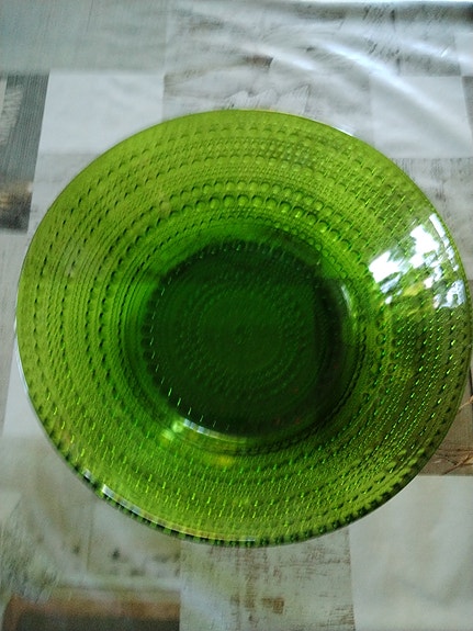 Iittala Kastehelmi vihreä lasikulho 25cm