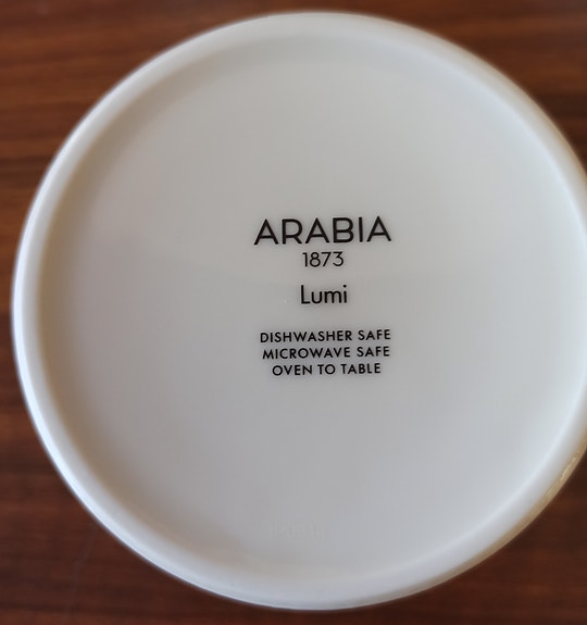 Arabia Lumi kahvikupit valkoinen