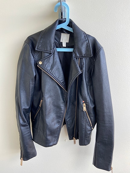 H&m musta nahkatakki XS