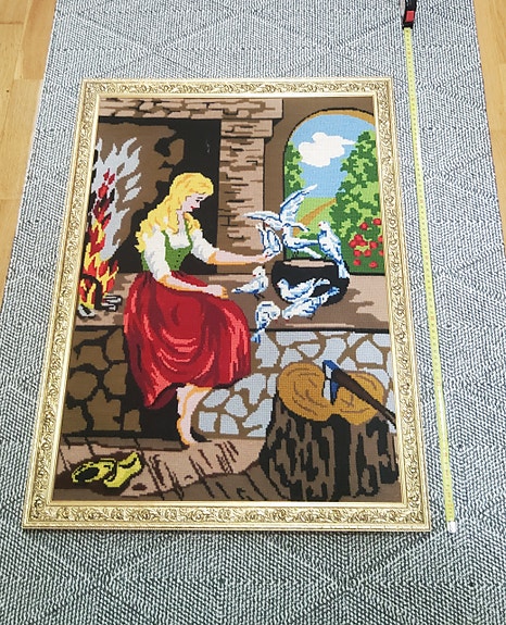 Retro Tuhkimokanavatyötaulu, taulu, mummontaulu