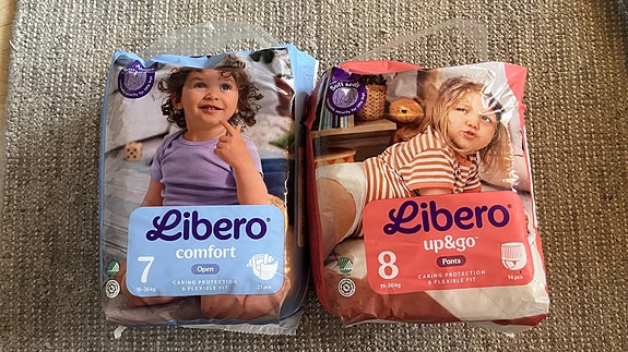 Libero Comfort vaipat koko 7 ja Libero Up&Go housuvaipat koko 8