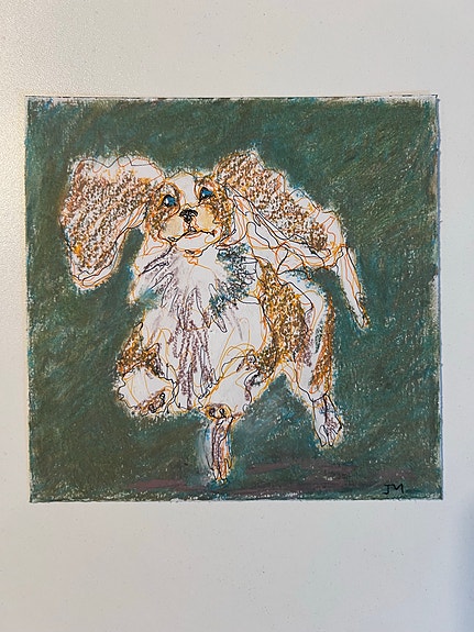 Alkuperäinen käsinpiirretty taiteilijan teos – King Charles Spaniel