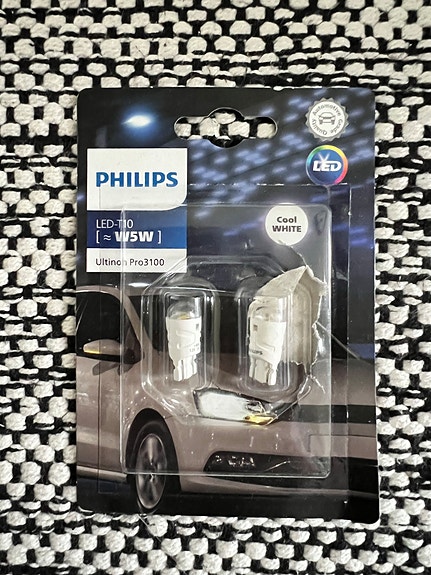 Philips LED-T10 W5W -auton polttimot, cool white