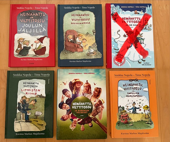 Heinähattu ja Vilttitossu -kirjat, 5 kirjaa