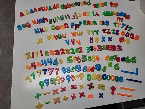 Magneettikirjaimet, magneettinumerot ja symbolit
