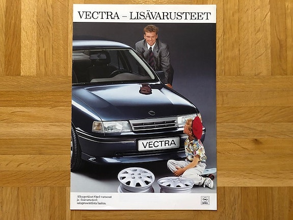 Esite Opel Vectra A lisävarusteet noin vuodelta 1990