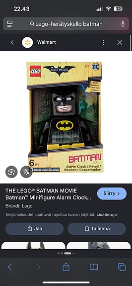 Lego batman herätyskello