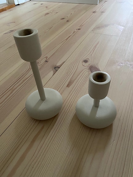 Iittala Nappula kynttilänjalat valkoinen 107 mm ja 183 mm