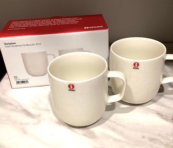 Uudet Iittala Sarjaton mukit Letti valkoinen 2 kpl