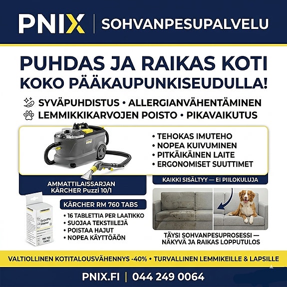 SOHVAN & MATON PESU — AMMATTITASO, KIINTEÄT HINNAT