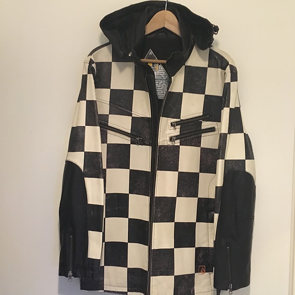 Nahkatakki rotsi Volcom moottoripyörä nahkarotsi heavy punk/ Harley Davidso