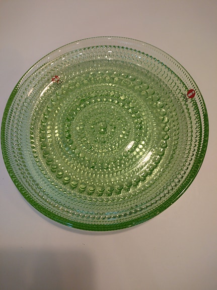 Iittala Kastehelmi vihreä lasilautanen
