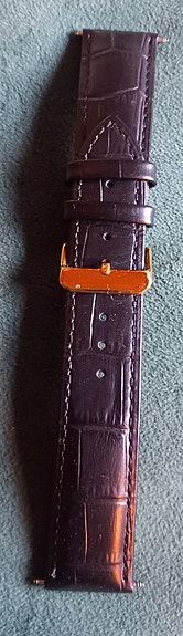 Nahkainen musta kellon ranneke, 22 mm