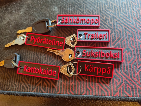 Avaimenperä omalla tekstillä