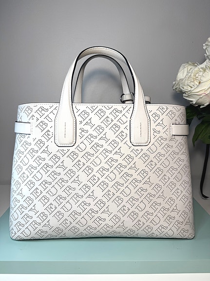 Burberry valkoinen nahkalaukku / tote bag, olkahihnalla