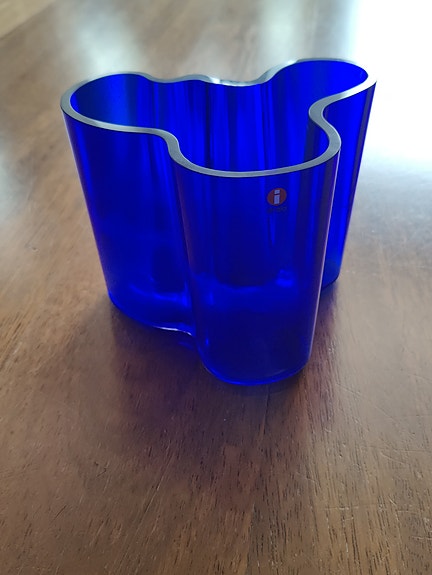 Koboltinsininen 120mm Aalto maljakko