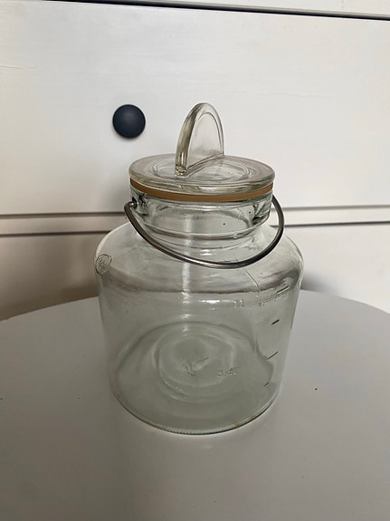 Vanha Riihimäen lasin säilytyspurkki 1L