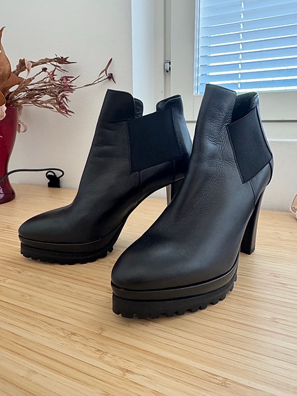 AllSaints nahkaiset korkokengät/ankle boots koko 36 musta