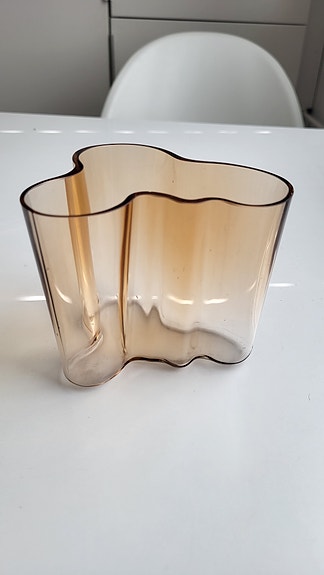 Iittala Aalto maljakko ruskea lasi