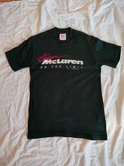 90-luvun Team McLaren F1 t-paita, Hanes Heavy-T, koko S
