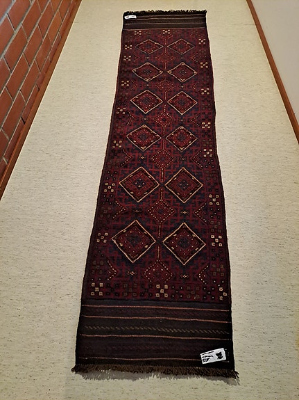 Kudottu Kelim matto 251x65cm uusi