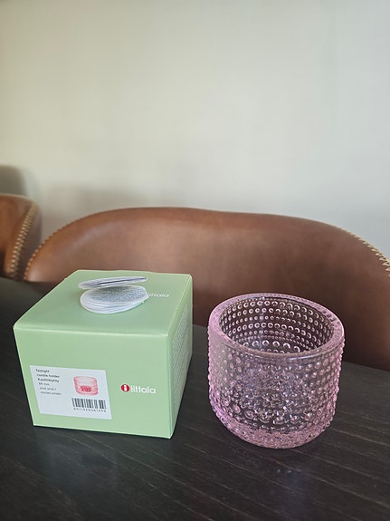 iittala Kastehelmi vaalea pinkki / vaaleanpunainen kynttilälyhty