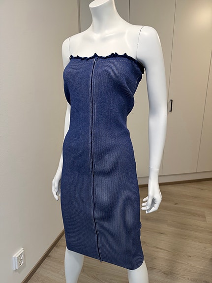 PrettyLittleThing Ribbed Midi Dress S/M | Bodycon Tube Dress