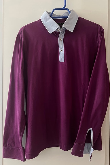 Massimo Dutti miesten violetti pitkähihainen pikeepaita
