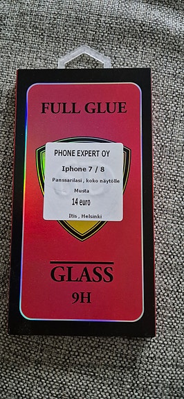 Apple iPhone 7 / 8 panssarilasi koko näytölle musta
