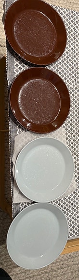 Iittala Teema lautaset sininen ja ruskea 21cm