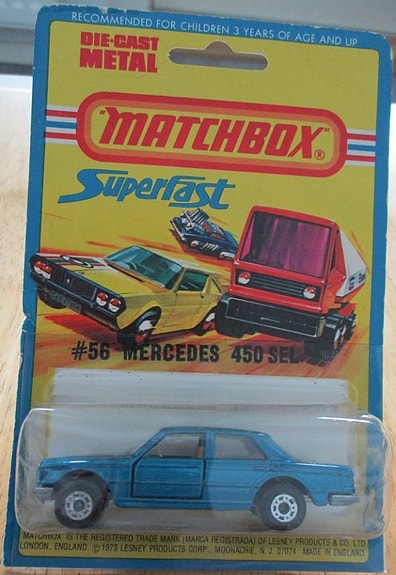 Mercedes-Benz 450 SEL Sedan Blue 1979 Matchbox MB56 1:64 hieno pikkuauto