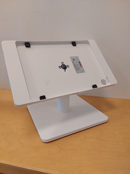 Valkoinen tablettiteline / iPad-teline pöydälle