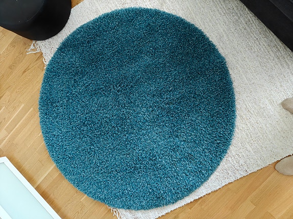 Carpet Syväsen pyöreä turkoosi Vivaldi-nukkamatto