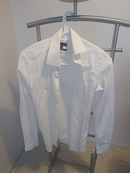 Dressmann Slim Fit kauluspaita valkoinen XS