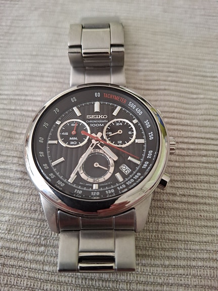 Seiko miesten rannekello kronografi mustalla taululla