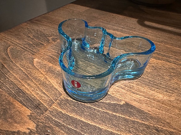 Iittala Aalto kulho sininen lasi Leppäkorpi