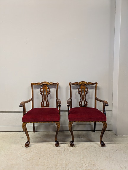 Vintage Chippendale nojatuoli