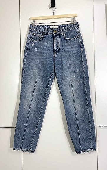 Zara Z1975 suorat crop farkut korkea vyötärö, 38