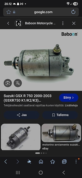 Suzuki gsx-r K4 750 starttimoottori