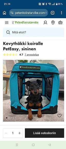 OSTETAAN PetEasy kevythäkki koko L