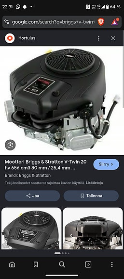 ostetaan Briggs & Stratton V-Twin moottori koneessa kiinni tai irtona