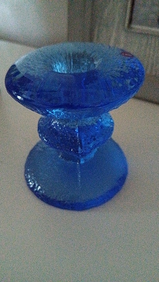 Iittala  lasinen kynttilänjalka