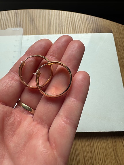 Vintage kullattu hopea (830) rengaskorvakorut – klassiset hoops